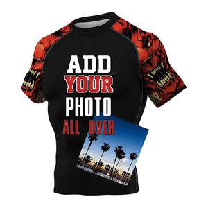 Custom Upf50+ Swim Shirt Uv protection Rash Vest Spandex Nylon Rashguard Quick Dry Mens <b>Surfing</b> Rash Guard - Product Image 3