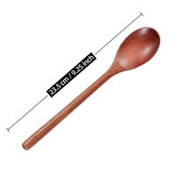 Cuillère à mélanger en bois de style japonais de 23,5 cm pour thé, café, miel, soupe, dessert, gâteau et sucre