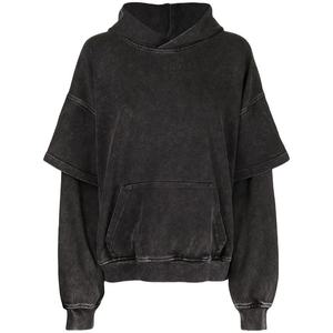 เสื้อมีฮู้ดแบบสวมศีรษะสำหรับผู้ชายผ้าฝ้าย100% ออกแบบปักลาย - Product Image 1
