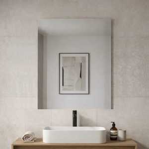 Specchio da Bagno 90x110 cm con Bordo Lucidato e Bordo Liscio Koricini - Product Image 1