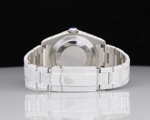 Reloj de lujo con tachuelas de claridad VVS de diamante de moissanita cultivada en laboratorio de la mejor calidad, caja cuadrada, esfera de cristal alto, estilo elegante New Age - Product Image 3