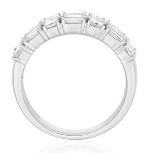 Alianza DE BODA clásica de oro blanco con diamantes certificados cultivados en laboratorio-Baguette y corte princesa perfecto para ocasiones especiales-DS0378 - Product Image 2