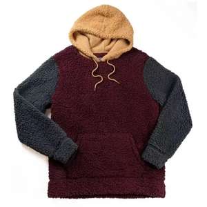 Fabricantes personalizados profesionales Sherpa Fluffy Fleece Hoodie Grueso Cálido Invierno Sudaderas Hombres Forrado de piel Sherpa - Product Image 2