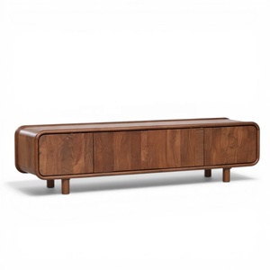 Meuble TV en bois de manguier massif GAIA |   Meuble TV Japandi Mid-Century |   Console de rangement basse de forme organique pour salon - Product Image 1