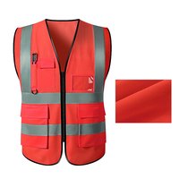 Paquete de 5 Chaleco de malla ligero chaleco de seguridad de alta visibilidad reflectante amarillo neón con velcro para hombres y mujeres uso en el trabajo al aire libre