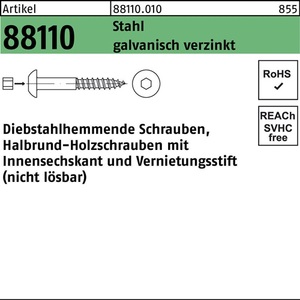 Anti-Theft <b>Screws</b> R 88110 Ruko 8x80 Steel 50-Piece Pack - Product Image 1