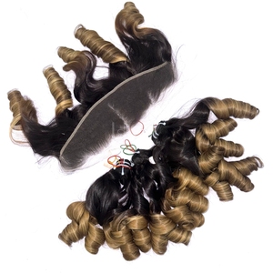 มัดผมสีเด้งดึ๋งพร้อมผมด้านหน้าและมัดเพื่อทำวิกผม - Product Image 5