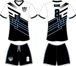 Uniforme de Fútbol Personalizado de Alta Calidad, Transpirable, Elástico, de Secado Rápido, 100% Poliéster, Cuello en V, para Hombre y Mujer, MOQ 10 Conjuntos, Digital - Product Image 4