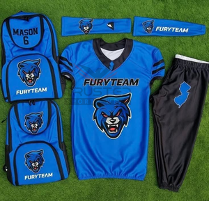 Uniforme de Fútbol Americano Personalizado con Cuello en V, Manga Corta, Color Sólido, 2025, Alta Calidad, Hecho a Medida, Secado Rápido y Transpirable - Product Image 2