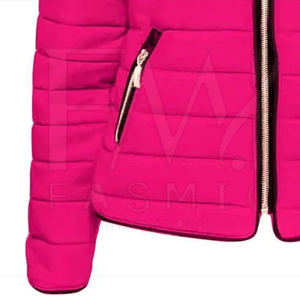 Chaqueta acolchada de punto con cremallera de moda con diseño personalizado Estilo callejero ligero impermeable y transpirable para mujer - Product Image 3