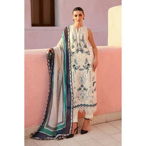 Maria.B. Sari en coton brodé de luxe, Salwar Kameez, Choli, Lehenga Choli - Robe pakistanaise Eid Edit'26-D-2609-B-TC-1628 - Product Image 1