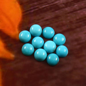 Turquesa Natural de Arizona Sleeping Beauty de 10 mm AAA, Cabujón Redondo Plano Calibrado, Piedra Preciosa Suelta para Joyería - Product Image 3