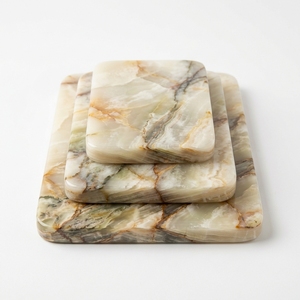Natural Onyx Marble Serving Board Set of 3 Handmade Nesting Cheese Tray Wholesale impex Pakistan manufacturer top product 2026 - Product Image 1