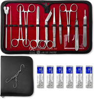 Kit de dissection multifonctionnel de haute qualité, 18 pièces, ciseaux droits durables, instruments chirurgicaux en acier inoxydable pour étudiants (petits instruments)