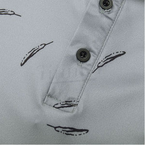 Pima เสื้อคอตตอนถักแขนสั้นของผู้ชายปักโลโก้แบบลำลองระบายอากาศได้หรูหราสไตล์การพิมพ์ - Product Image 4