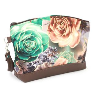 กระเป๋าพิมพ์ลายดอกไม้สำหรับผู้หญิง - สีกาแฟ - Product Image 1