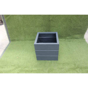 Macetero Cuadrado Clásico de FRP |   Jardinera de Fibra de Vidrio con Textura Rugosa para Interiores y Exteriores, con Orificio de Drenaje, Ligera, para Centros Comerciales - Product Image 2