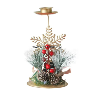 Bougeoirs en métal d'appel intemporel pour la décoration de la maison pour l'accessoire de Noël bougeoir de couleur or rétro avec la conception de cerf - Product Image 2