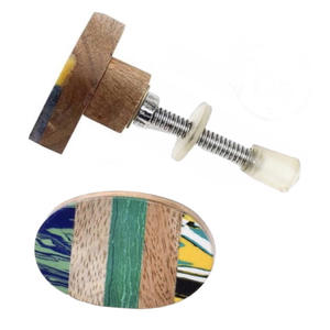Bouton en bois de résine multicolore pour armoires tiroirs poignées de traction pour cuisine chambre à coucher extérieur entrepôt salon villa hôtel - Product Image 2