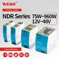Alimentation électrique sur rail DIN 2,5A 5A 10A 20A 12/24/36/48/60V 75W 120W 240W 480W DR-60-24 NDR-120-24 NDR-240-24 NDR-480-24 Prix d'usine