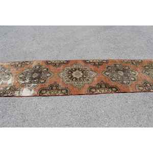 พรมขนาด 2.7x13.1 ฟุต, พรมวินเทจแบบ Runner, พรมโมร็อกโกสีน้ำตาล - Product Image 2