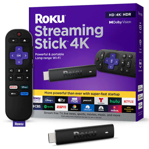 New Streaming Stick 4K Streaming Device 4K/HDR/Dolby Vision with Voice Remote with <b>TV</b> <b>Controls</b>: Wi-Fi, Apple Airplay - Product Image 1