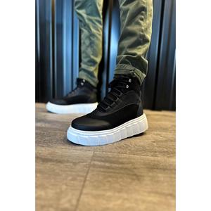 Stivali sportivi da uomo con suola alta in pelle marrone chiaro - Product Image 6