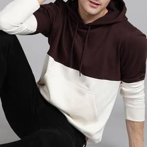 100% Premium Quality Custom Made Two color Hoodie <b>brown</b> and creamy hoodie Front Tow OEM & ODM Service - Product Image 2