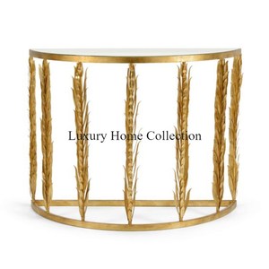 Table d'appoint et console en métal fabriquées à la main en gros Attrayant aspect brillant fait à la main luxueux pour Villa Table de couleur or - Product Image 4