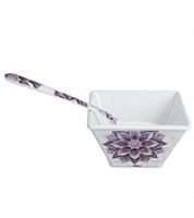 Service de table en mélamine de forme carrée de qualité assurée, 4 pièces, assiettes, bols à légumes et cuillères à thé, style moderne tendance, par le fabricant