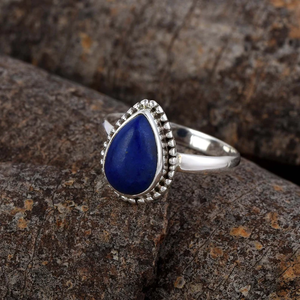 แฟชั่นขายดีที่สุดแหวน Lapis Lazuli 925เงินสเตอลิงสไตล์ Boho ทำด้วยมือเครื่องประดับขายส่งราคาโรงงาน - Product Image 2