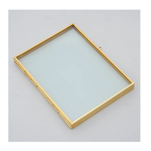Premium Quality Gold Finished <b>Picture</b> Holder <b>Frame</b> Double-Sided Clear <b>Glass</b> Brass Border Best Price Tabletop Jewelry Boxes - Product Image 4