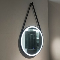 Miroir de salle de bain rond de style moderne anti-buée avec éclairage LED à capteur tactile, miroir intelligent personnalisé équipé d'une lampe, garantie de 5 ans
