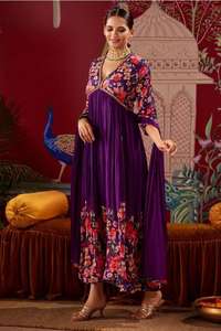 Nouvelle collection de vêtements ethniques décontractés pour femmes, robe en chinon à imprimé numérique, ensemble pantalon et dupatta, Maruti Fashion, style indien pakistanais - Product Image 5