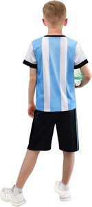 <b>Retro</b> Boys Soccer Suit 100% Polyester Short Sleeve Solid Pattern Automated Cutting Front Logo Set OEM Service Stylish Design - Product Image 2