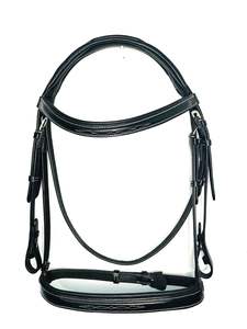 Hunter Fancy Show Western Bridle pour cheval Cob complet Noir Marron Cutaway Headpiece avec couture PVC Cuir Matériel Étanche - Product Image 5
