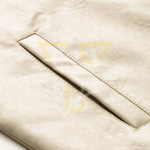 Veste d'hiver en cuir à manches longues pour hommes personnalisée en gros style de rue motif solide avec col montant et fermeture à glissière - Product Image 4