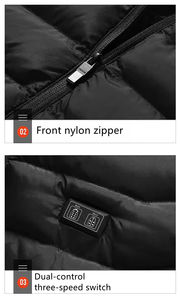 Veste matelassée chauffante pour homme, doudoune d'hiver avec capuche, veste chaude chauffante pour homme, vêtements d'extérieur - Product Image 6