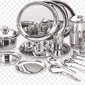 Utensílios para viagem de metal, utensílios de metal/utensílios para casa, bandeja redonda de espelho de prata com moldura de metal para hotel