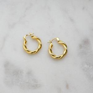 925 Plata de Ley sólida chapado en oro pendiente de aro trenzado joyería pendientes nueva moda plata joyería hecha a mano regalos - Product Image 3