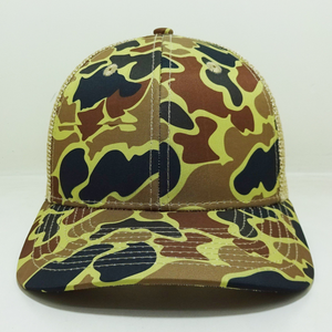 À la mode Camouflage camionneur chapeaux 6 panneau bord légèrement incurvé respirant maille réglable Snapback fermeture Vietnam chapeaux randonnée - Product Image 1