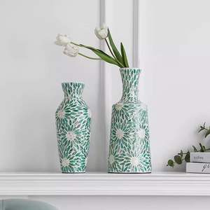 Home Decor Luxury <b>Mosaic</b> Flower <b>Vase</b> Mother of Pearl Abstract <b>Vases</b> Produced With Bulk Quantity in Vietnam - Product Image 2