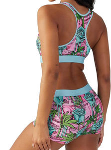 Ensemble de sport pour femme : soutien-gorge et legging de fitness avec taille élastique pour l'entraînement MMA - Extensible dans quatre directions, respirant, logo frontal - Product Image 4