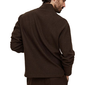 Pull en tricot à col roulé personnalisé pour hommes broderie de manchettes côtelées 100% laine pull tricots sweat-shirt pour hommes uni vierge OEM - Product Image 3