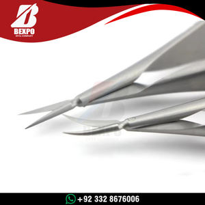 Tijeras de Capsulotomía Vannas, Puntas Rectas y Curvas Afiladas, Acero Inoxidable Reutilizable, Herramienta Quirúrgica Oftálmica y Neuroquirúrgica para Microdisección - Product Image 4