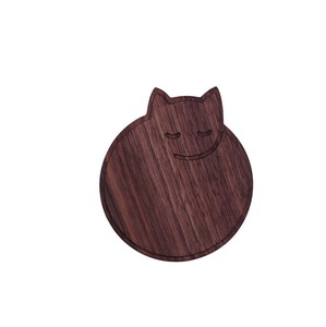 Posavasos de piedra de gato de madera para bebidas con forma de gato posavasos de corcho de animales bonitos color oscuro al mejor precio - Product Image 1