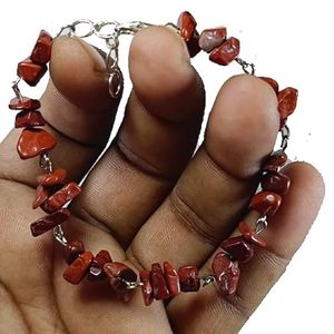 สร้อยข้อมือคริสตัลสีแดงหินแจสเปอร์สร้อยข้อมือคริสตัลอัญมณีเครื่องประดับแฟชั่นสำหรับผู้ชายและผู้หญิงให้พลังงาน - Product Image 2