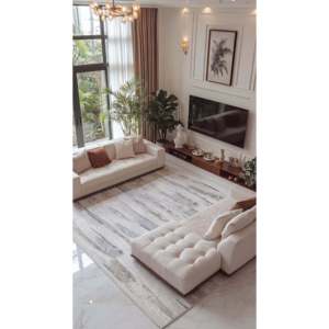 พรมอะคริลิคขายส่ง SARDUNYA SR002 สีเทา พรมตุรกีผลิตด้วยเครื่องจักร สำหรับห้องนั่งเล่น โครงการโรงแรม - Product Image 1