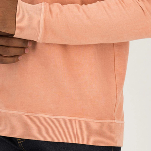 Sudadera Personalizada al por Mayor Rosa Melocotón Lavado con Cuello Redondo para Hombre, Manga Raglán, Forro Polar, Fabricante, Venta al por Mayor, Streetwear 2026 - Product Image 5