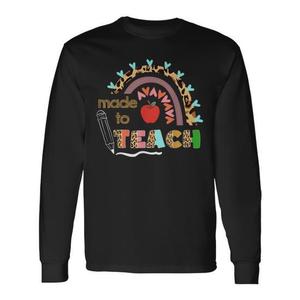 Maglietta a maniche lunghe Made To Teach per l'apprezzamento degli insegnanti e il ritorno a scuola - Product Image 1